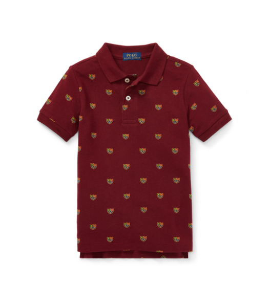 Polo Ralph Lauren Red With Emblem Print Polo Shirt 